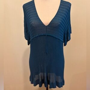 New FUZZI Top Short Sleeves Semi Sheer Size M